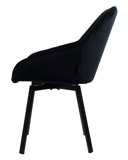 Chaise de salle à manger Lotus - Velours noir