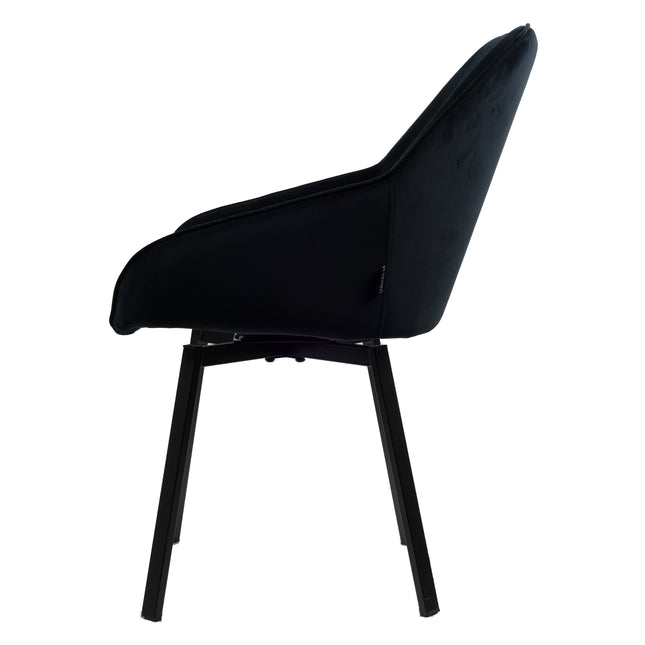 Chaise de salle à manger Lotus - Velours noir