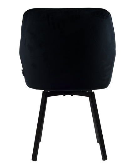 Chaise de salle à manger Lotus - Velours noir