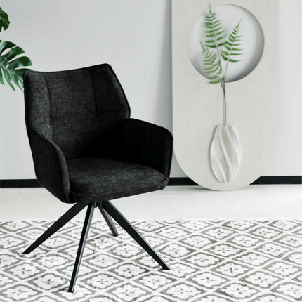 Chaise pivotante Nala - Anthracite - Chenille