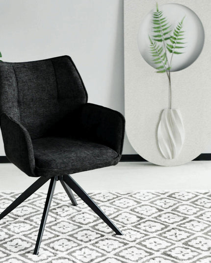 Chaise pivotante Nala - Anthracite - Chenille