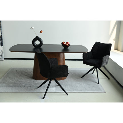 Chaise pivotante Nala - Anthracite - Chenille
