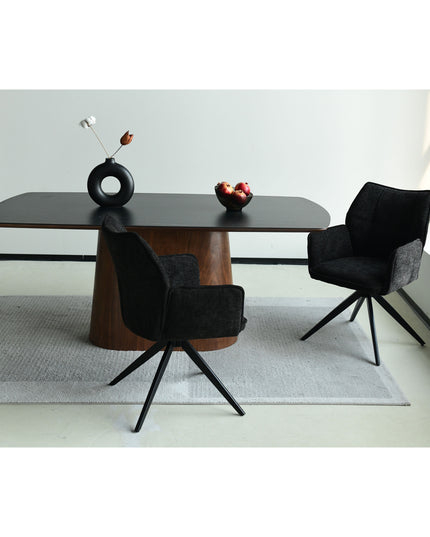 Chaise pivotante Nala - Anthracite - Chenille
