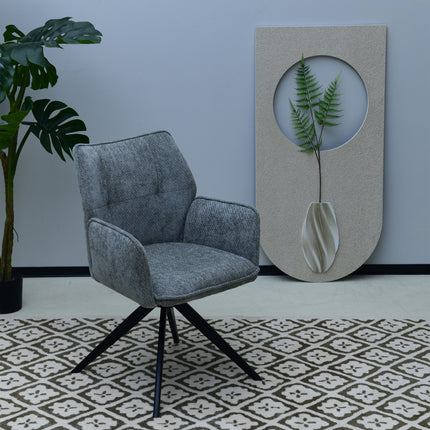 Chaise pivotante Nala - Gris - Chenille
