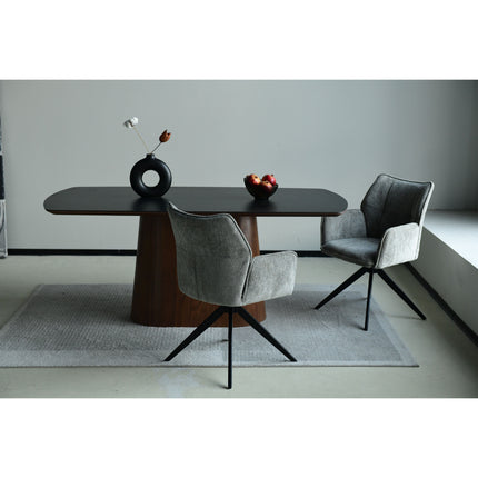 Chaise pivotante Nala - Gris - Chenille