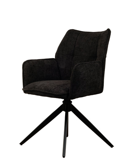 Chaise pivotante Nala - Anthracite - Chenille