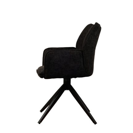 Chaise pivotante Nala - Anthracite - Chenille