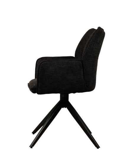Chaise pivotante Nala - Anthracite - Chenille