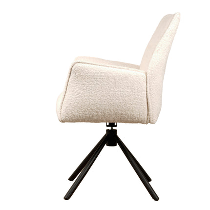 Chaise pivotante Nora - Crème - Chenille