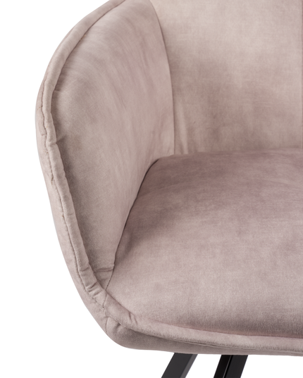 Chaise pivotante Oxford - Blanc crème | Velours