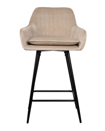 Tabouret de Bar Rose - Velours Beige