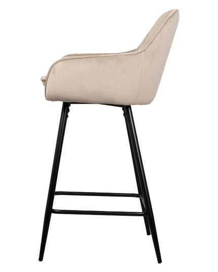 Tabouret de Bar Rose - Velours Beige