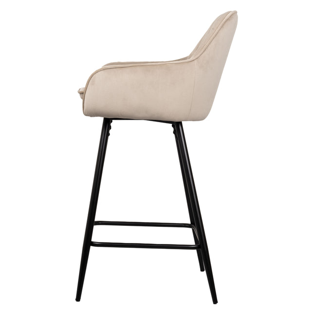 Tabouret de Bar Rose - Velours Beige