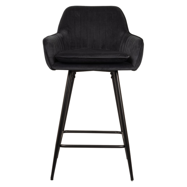 Tabouret de Bar Rose - Velours Noir