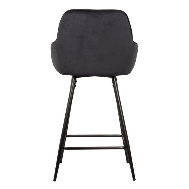 Tabouret de Bar Rose - Velours Noir