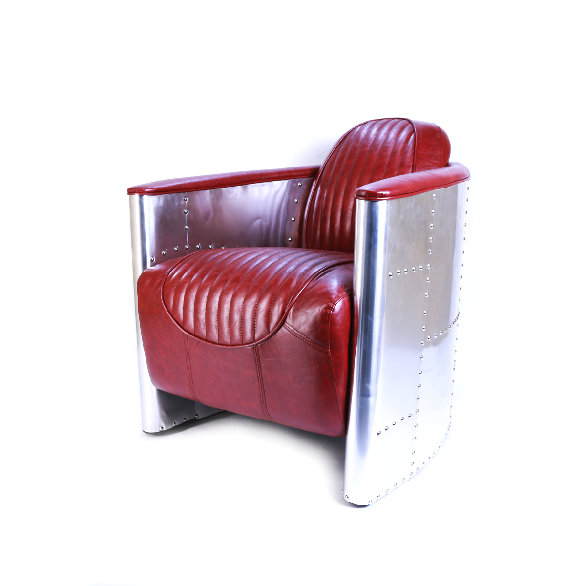 Fauteuil club Vintage Aviator 100% cuir de vachette grainé Cigar Diamond Aviator chair Fauteuil club Vintage Aviator 100% cuir de vachette grainé Cigar Diamond Aviator chair