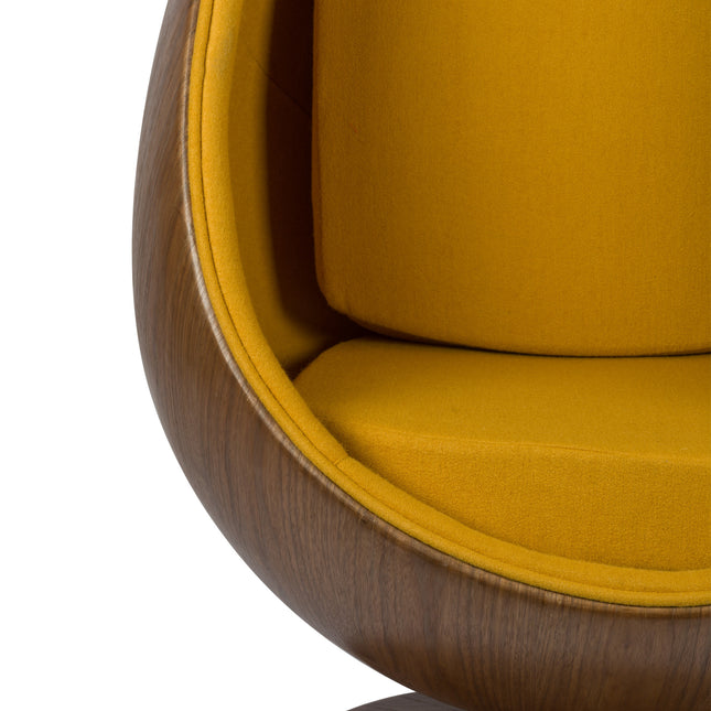 Cocoon Chair - Geel / Houtfineer