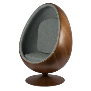 Cocoon Chair - Grijs / Houtfineer