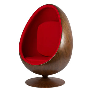 Chaise Cocoon - Rouge / Placage Bois