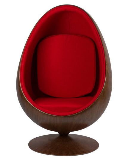 Cocoon Chair - Rood / Houtfineer