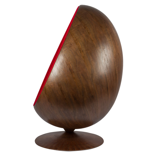 Cocoon Chair - Rot / Holzfurnier