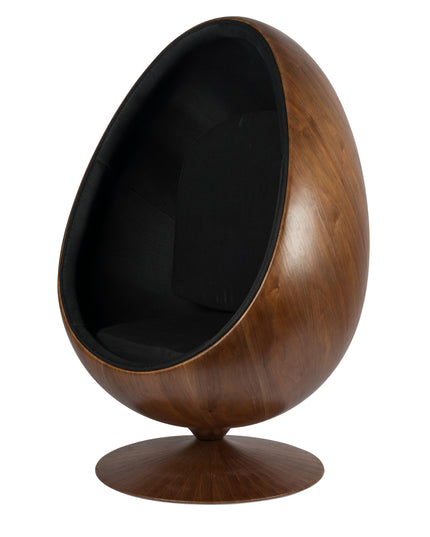Cocoon Chair - Zwart / Houtfineer