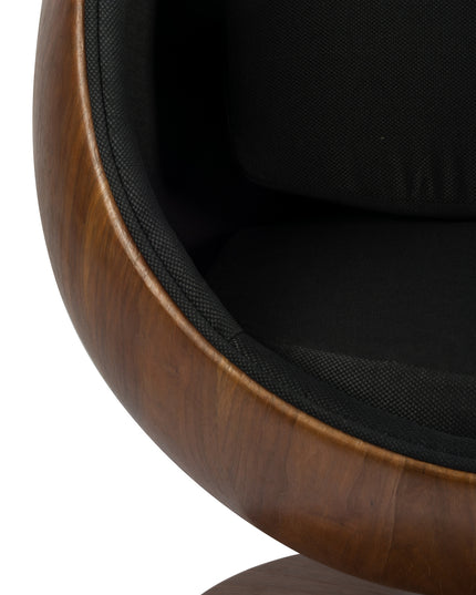Cocoon Chair - Zwart / Houtfineer