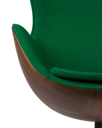Chaise Oeuf - Vert / Placage Bois