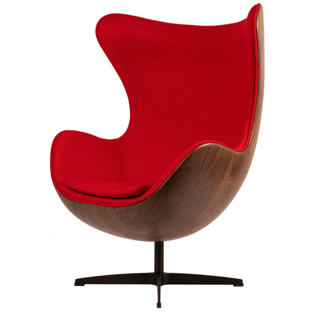 Chaise Egg - Rouge / Placage bois