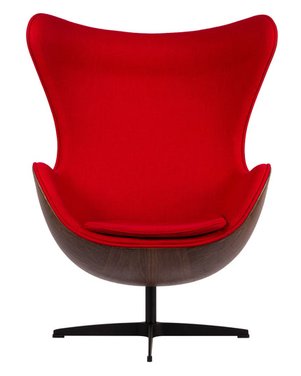 Egg Chair - Rot / Holzfurnier
