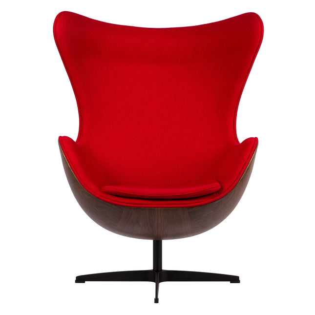 Chaise Egg - Rouge / Placage bois