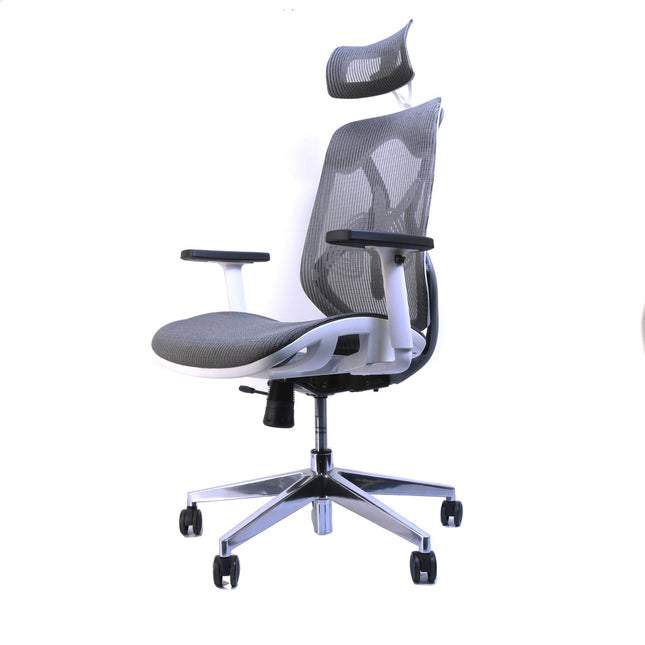 Chaise de Bureau Ergonomique ERGO-2 - Gris/Blanc