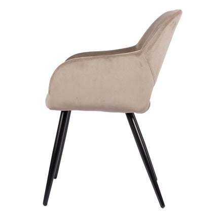 Jesper Eetkamerstoel - Beige - Velvet