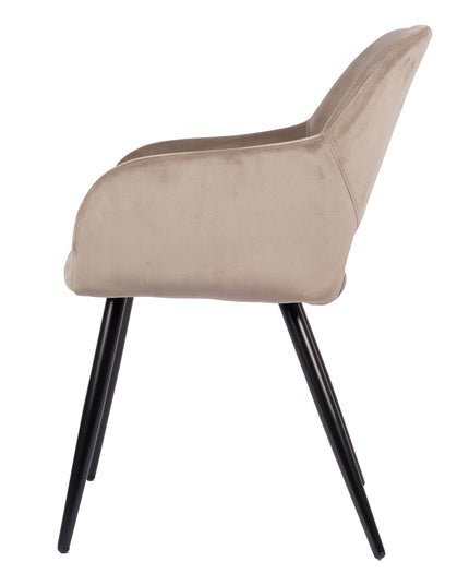 Chaise de salle à manger Jesper - Beige - Velours