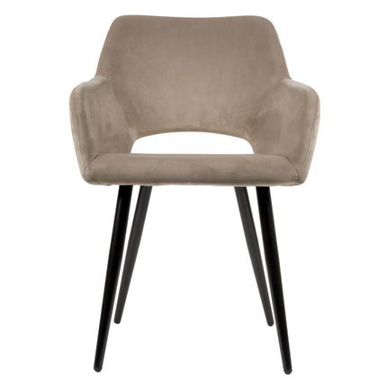 Jesper Eetkamerstoel - Beige - Velvet