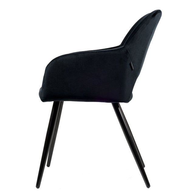 Chaise de salle à manger Jesper - Noir - Velours