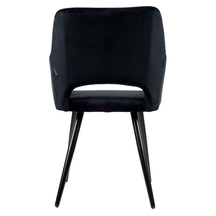 Chaise de salle à manger Jesper - Noir - Velours