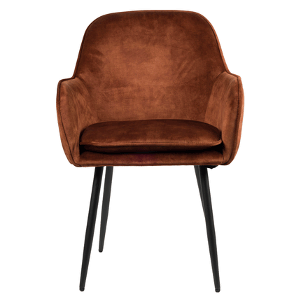 Chaise de Salle à Manger Julia - Cuivre - Velours Vintage
