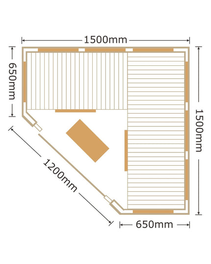 Sauna Infrarouge - 4-6 Personnes | modèle d'angle