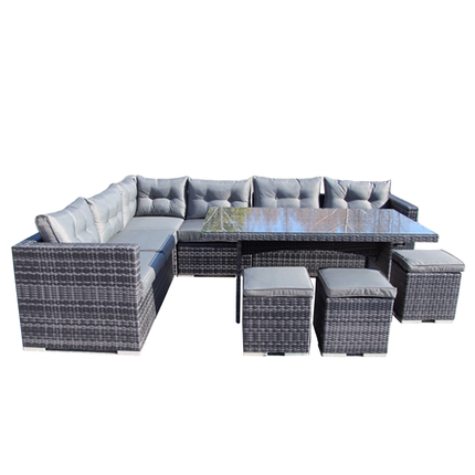 Ensemble de Table à Manger de Jardin - Anthracite/Gris