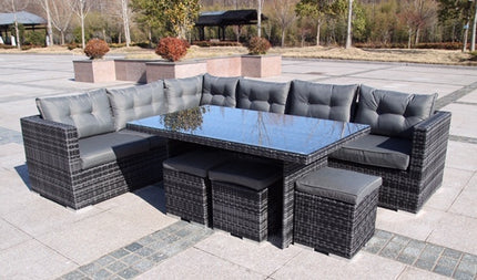 Ensemble de Table à Manger de Jardin - Anthracite/Gris