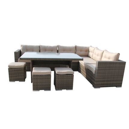 Ensemble de table à manger de jardin - Nature foncé/Beige