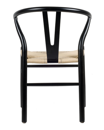 Chaise de salle à manger Vida - Noir/Naturel - Bois de hêtre - Wishbone