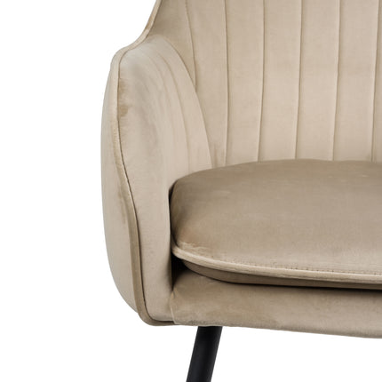 Chaise de salle à manger Viola - Beige - Velours