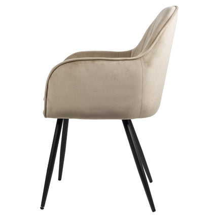 Chaise de salle à manger Viola - Beige - Velours
