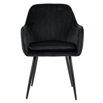 Chaise de salle à manger Viola - Noir - Velours