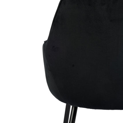 Chaise de salle à manger Viola - Noir - Velours